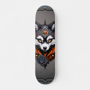 Huvud av varg, avslutat i djup, mini skateboard bräda 18,5 cm