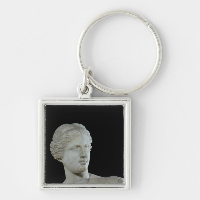 Huvud av Venuset de Milo, c.100 BC Fyrkantig Silverfärgad Nyckelring (Framsidan)