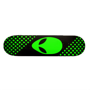 Huvud för främling för neongröntutrymme old school skateboard bräda 21,6 cm