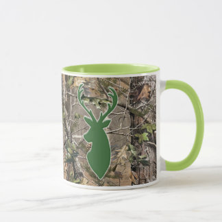 Huvud för hjort för skogsmarkcamogrönt mugg