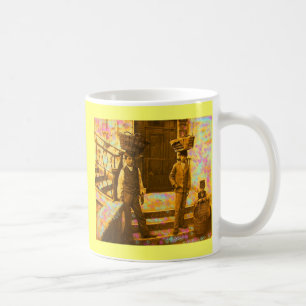 huvud för vintagefotobasket kaffemugg