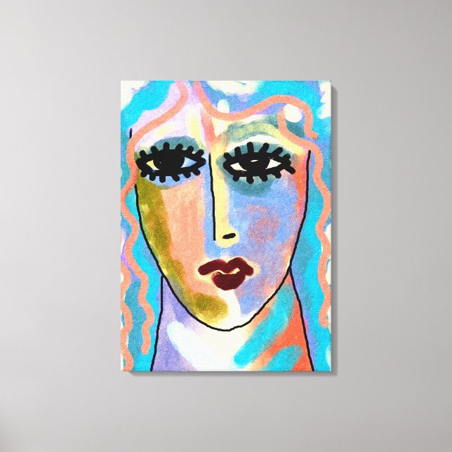 Huvud i Clouds Abstrakt Digital Painting Canvastryck (Framsida)