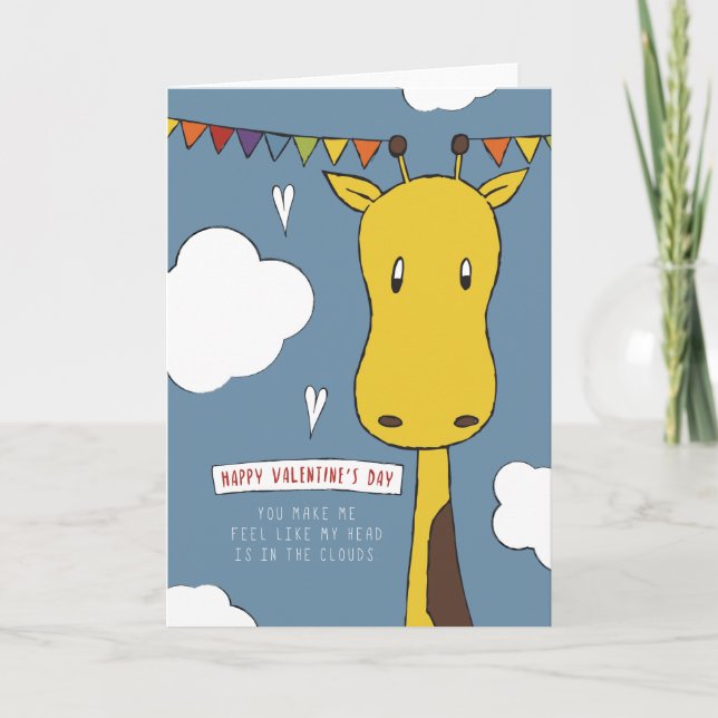 Huvud i Clouds Valentiness Card Helgkort (Framsida)
