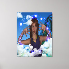 Huvud i molnen canvastryck