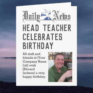 Huvud Lärare Birthday Card för att anpassa sig Kort
