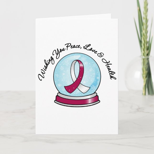 Huvud Nacke Cancer Ribbon God jul Snowglobe Helgkort (Framsida)