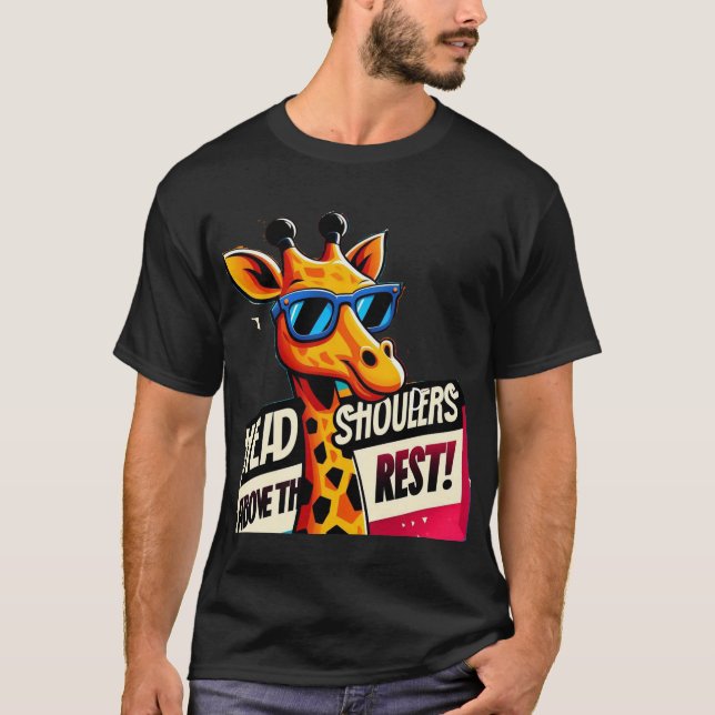 huvud och axlar ovanför den andra roliga giraffen t shirt (Framsida)