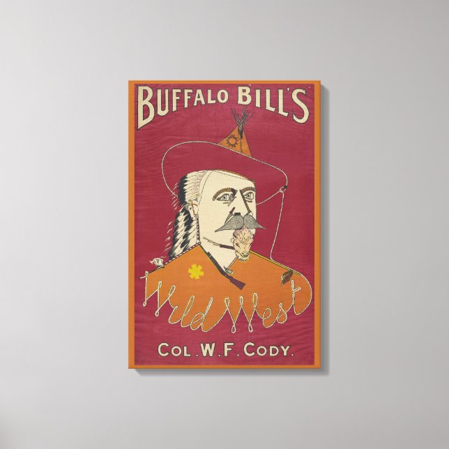 Huvud-och-axlar Porträtt i Buffalo Bill Canvastryck (Framsida)