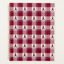 Huvud- och halscancer medvetenhet Plaid Burgunder