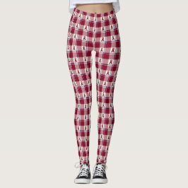 Huvud- och halscancer medvetenhetsmönster Burgunde Leggings