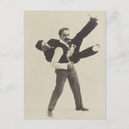 Huvud över häl vykort