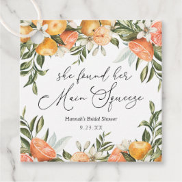 Huvud squeeze apelsin bröllopsdusch gåvor etiketter