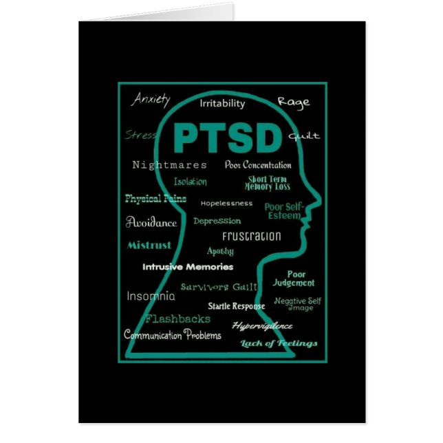 Huvud/symtom...PTSD Hälsningskort (Framsidan)