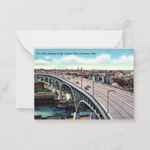 HuvudAve. Bridge, Cleveland, Ohio Vintage Postcard Anteckningskort