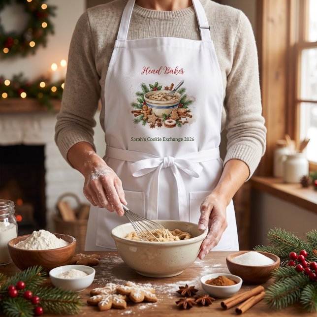 Huvudbagare Pepparkaks Cookie Exchange Party Förkl Långt Förkläde (Skapare uppladdad)