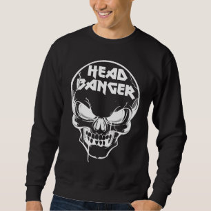 Huvudbanger Heavy Metal Rocker Dubstep Techno Rave Lång Ärmad Tröja