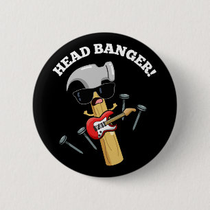 Huvudbanger Roliga Musik Puns Mörk Bakgrund Knapp