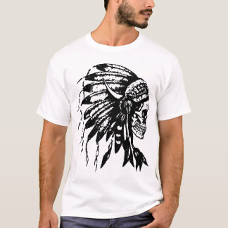 Huvudbonadskalleindianen befjädrar indier Tr T Shirt