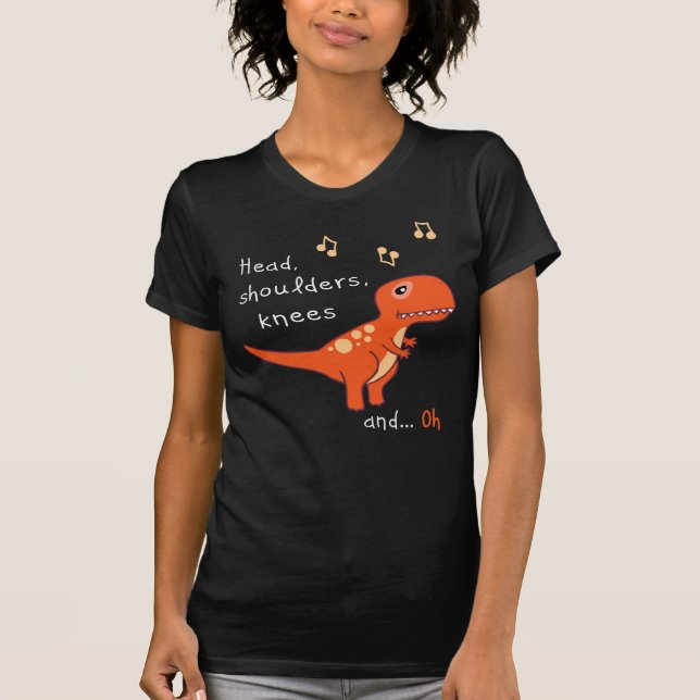 Huvuden Bog Knees TR ex Dinosaur Tecknad Humor T Shirt (Framsida)