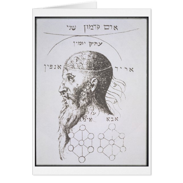 Huvudet av Adam Kadmon, kopierar av en Hälsningskort (Framsidan)