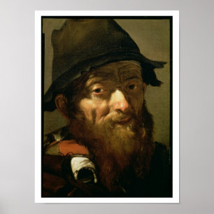 Huvudet av en gamal man, specificerar av porträtt poster