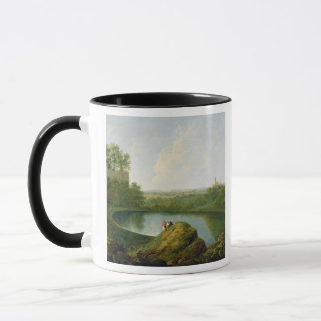 Huvudet av sjön Nemi (olja på kanfas) Mugg (Vänster)