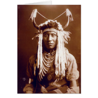 Huvudet bär (indianen) hälsningskort
