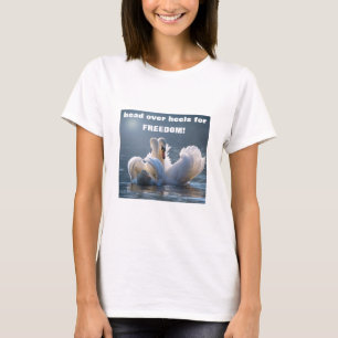 Huvudet över hylsor - svanar (ljus) T-Shirt