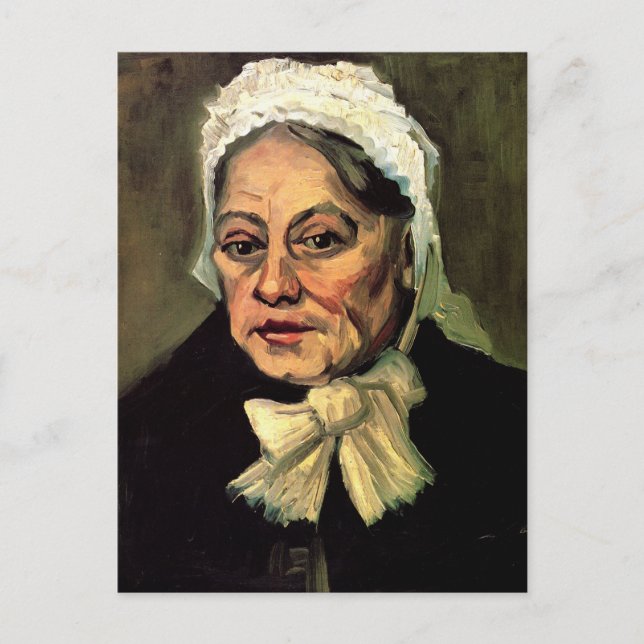 Huvudet på en gammal kvinna med vit mössa av Vince Vykort (Framsida)