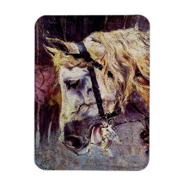 Huvudet på en vit häst (av Giovanni Boldini) Magnet