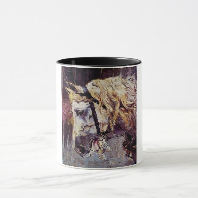 Huvudet på en vit häst (av Giovanni Boldini) Mugg (Center)