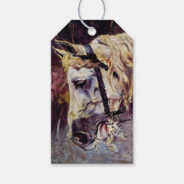 Huvudet på en vit häst (av Giovanni Boldini) Presentetikett