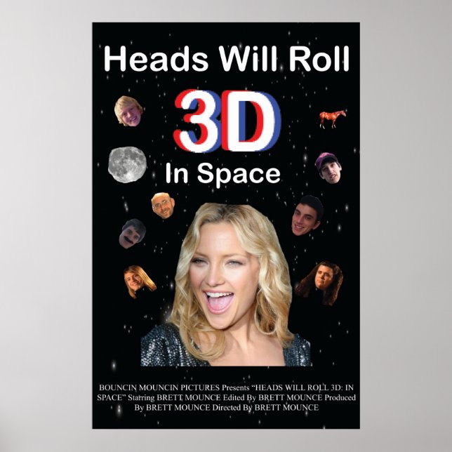 Huvudet rullar 3D: I rymden Poster (Framsidan)