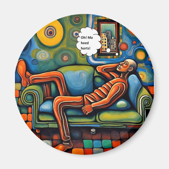 Huvudet värker magnet (Framsidan)