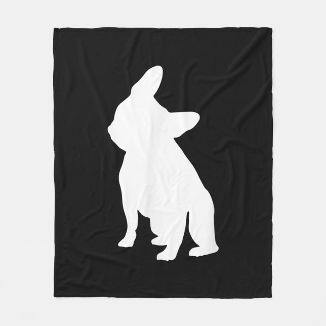 Huvudets lutningsapparat Frenchie Head Bulldog Äls Fleecefilt (Framsidan)