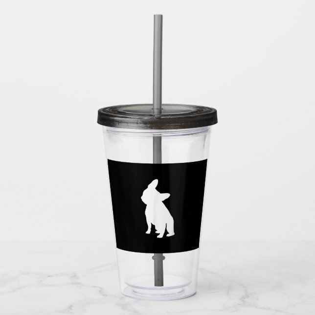 Huvudets lutningsapparat Frenchie Head Bulldog Äls Take Away Mugg (Framsida)