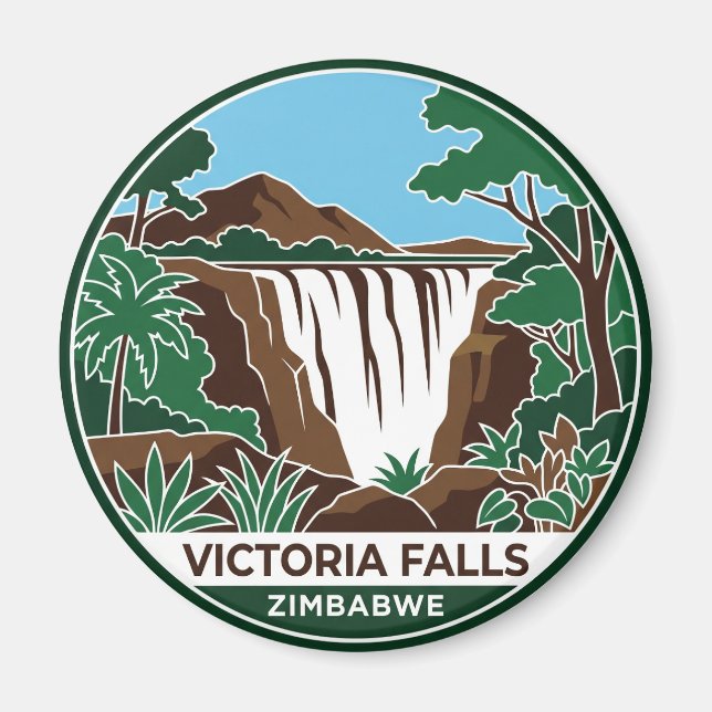 Huvudfallen, Victoriafallen Zimbabwe Magnet (Framsidan)