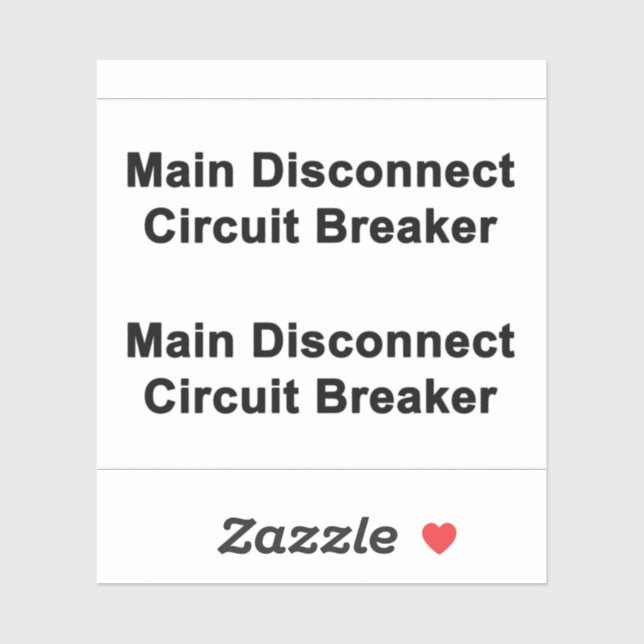Huvudfrånskiljare kretsbrytare dekal (Ark)