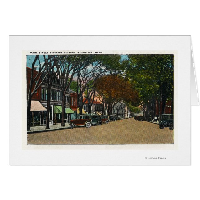 Huvudgatuvy för affärsavdelning hälsningskort (Framsidan Horizontal)