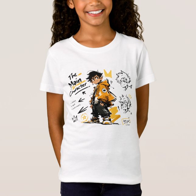 Huvudkaraktär Anime Stil Cool Konst T Shirt (Framsida)
