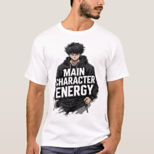 Huvudkaraktärsenergi Anime-protagonist Streetwear T Shirt