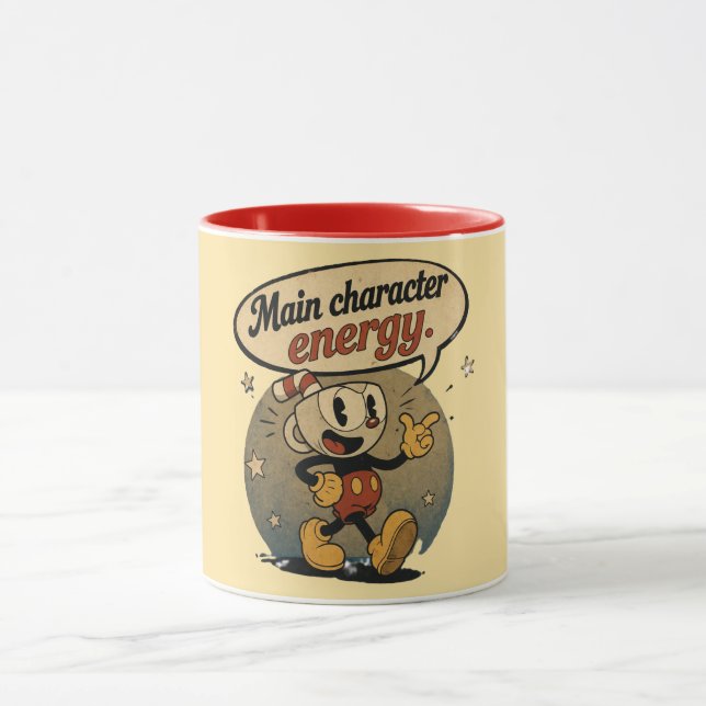 Huvudkaraktärsenergi ☕ | Estetisk Citat Mugg (Center)