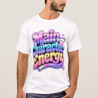 Huvudkaraktärsenergi Y2K Retro Bubbeltext T-Shirt