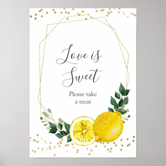 Huvudkläm citron Kärlek är en söt godsak Poster (Framsidan)