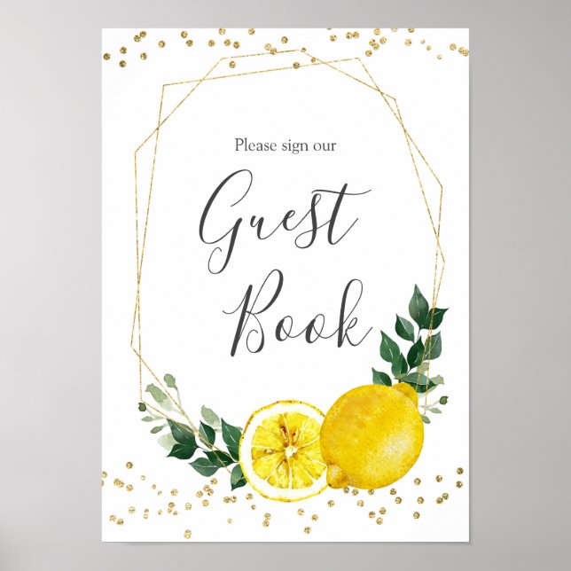 Huvudkläm citron Skriv gästbok Poster (Framsidan)