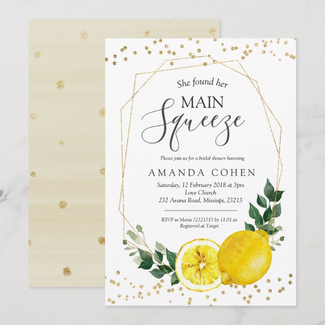 Huvudklämma citon inbjudningskort för möhippan (Fram/baksida)