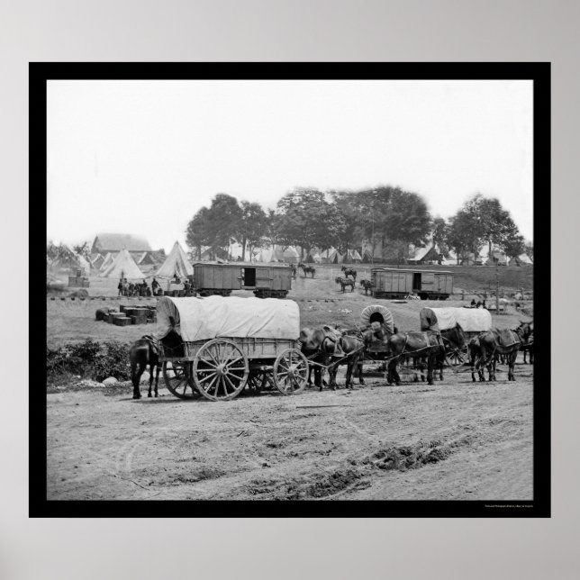 Huvudkontor för general McClellan 1862 Poster (Framsidan)