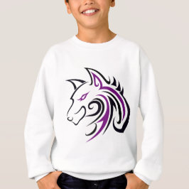 Huvudkontur för lila och svart Varg Tee Shirt