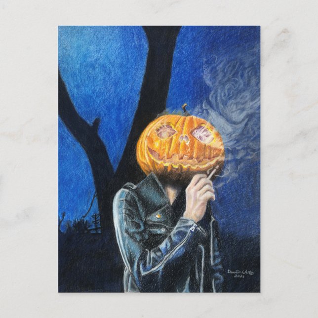 Huvudlös motorcyklist vykort (Framsida)