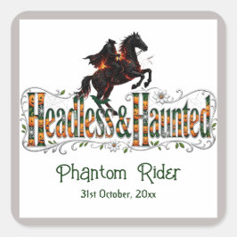 Huvudlös och hemsökt Sleepy Hollow Phantom Rider K Fyrkantigt Klistermärke